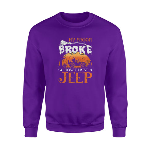 Image of My Broom Broke So Now I Drive A Jeep Halloween - Standard Fleece Sweatshirt