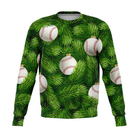 Image of Baseball Ball Tree Ugly Christmas AOP