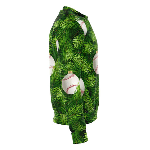 Image of Baseball Ball Tree Ugly Christmas AOP