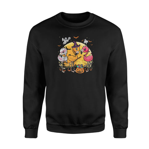 Image of Flamingo Lover Funny Pumpkin Halloween Party - Standard Fleece Sweatshirt