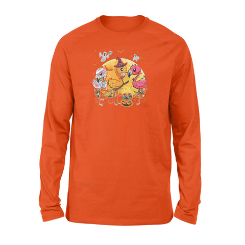 Image of Flamingo Lover Funny Pumpkin Halloween Party - Standard Long Sleeve