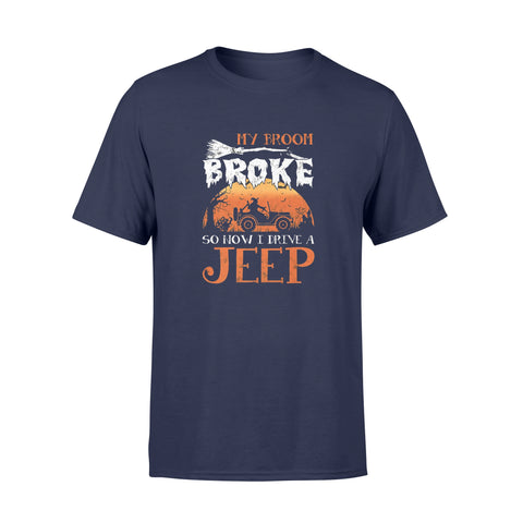 Image of My Broom Broke So Now I Drive A Jeep Halloween - Premium T-shirt