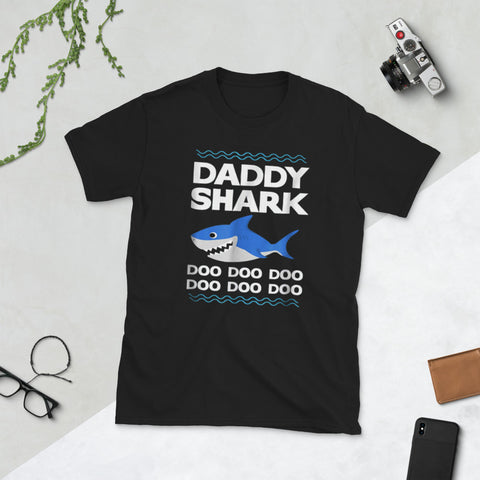 Image of Daddy Shark T-Shirt Doo Doo Funny Baby Mommy Short-Sleeve Unisex T-Shirt