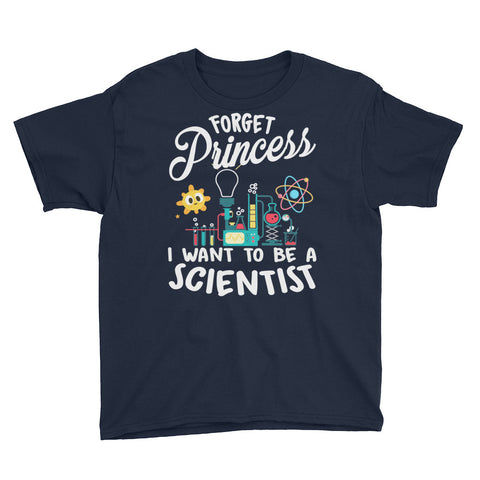 Image of Personalized Forget Princess I Want To Be A Scientist Lightweight Fashion T-Shirt, Funny T-shirt For Kids With Custom Jobs Titles