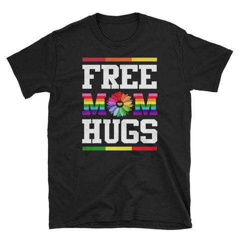 Image of Free Mom Hugs Daisy Flowers Short-Sleeve Unisex T-Shirt, Lgbt Day Shirt, Gay Lesbian Shirt, LGBTQ Pride Shirt