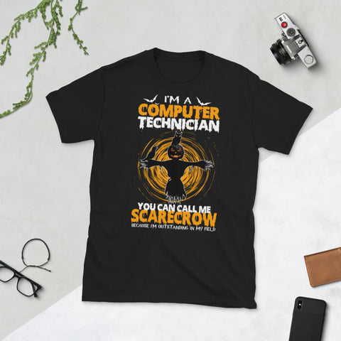 Image of I'm A Computer Technician Halloween ScareCrow Short-Sleeve Unisex T-Shirt