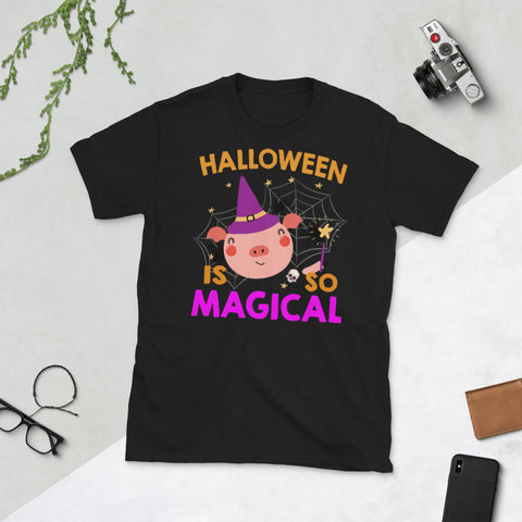 Image of Halloween Witch Pig Halloween Is So Magical Short-Sleeve Unisex T-Shirt