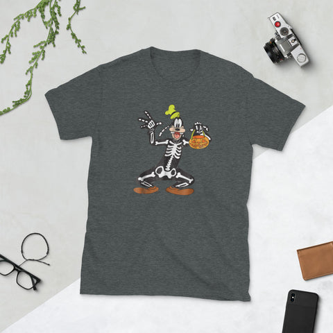 Image of Goofy Skeleton Halloween Short-Sleeve Unisex T-Shirt