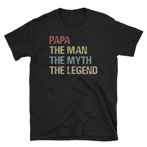 Image of Personalized PaPa The Man The Myth The Legend Unisex Softstyle T-Shirt, Retro Father's Day T-shirt For Papa