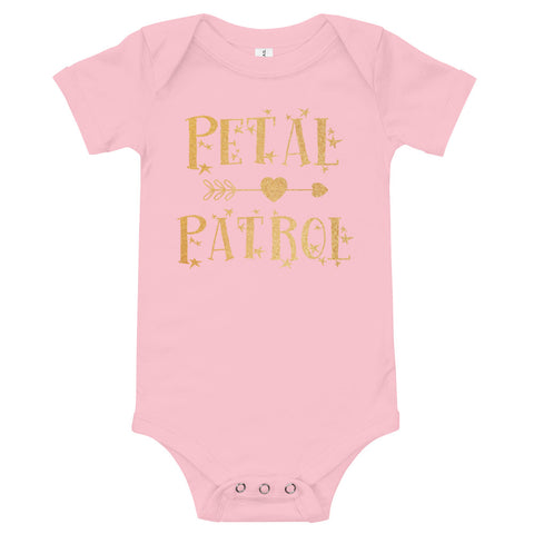 Image of Petal Patrol Gold Bodysuits For Kids T-Shirt, Funny Onesies Bodysuits For NewBorn Kids