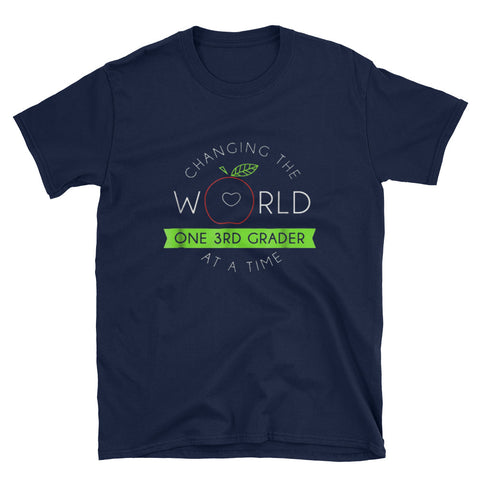 Image of Teacher -Changing The World 3rd Grade Short-Sleeve Unisex T-Shirt