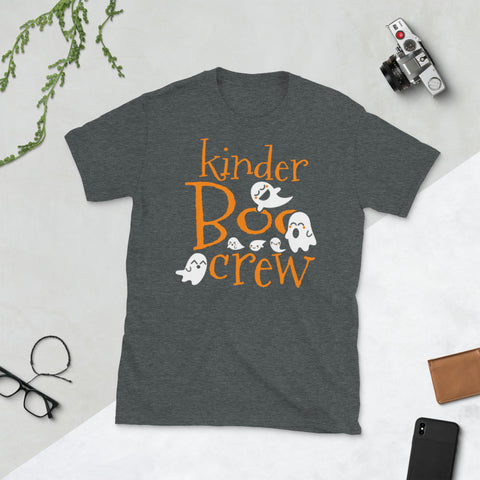Image of Kinder Boo Crew Kinder Crew Halloween Ghost Cute Short-Sleeve Unisex T-Shirt