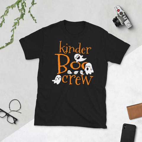 Image of Kinder Boo Crew Kinder Crew Halloween Ghost Cute Short-Sleeve Unisex T-Shirt