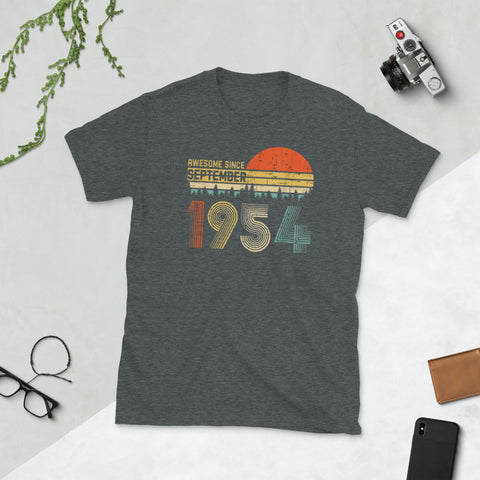 Image of Awesome Since September 1954 65th Birthday Gift 65 Yrs Old Short-Sleeve Unisex T-Shirt