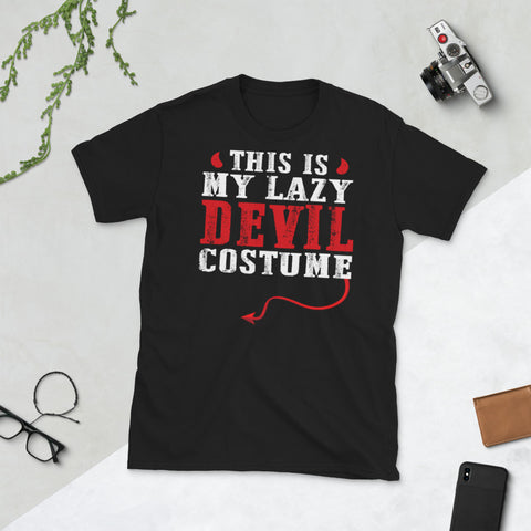 Image of This Is My Lazy Devil Costume Funny Halloween Short-Sleeve Unisex T-Shirt