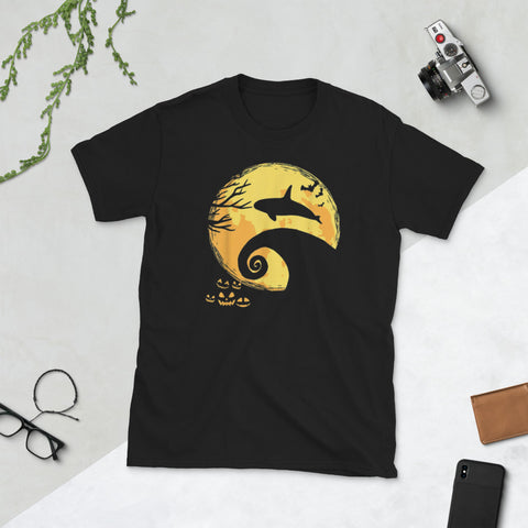 Image of Funny Orca And Moon Halloween Costume Short-Sleeve Unisex T-Shirt