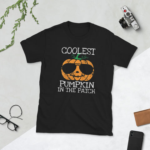 Image of Kids Coolest Pumpkin In The Patch Halloween Costume Short-Sleeve Unisex T-Shirt