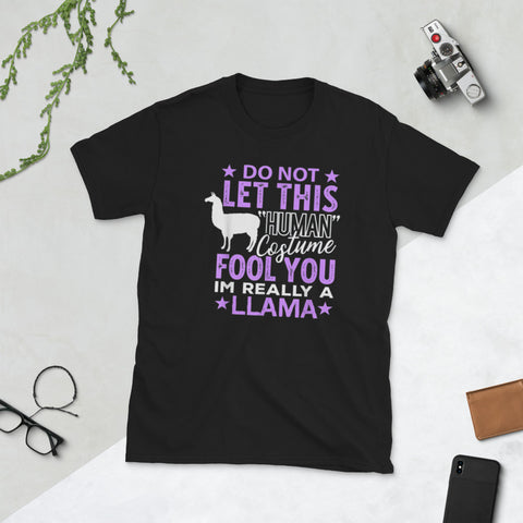 Image of Human Costume I'm Really Llama Halloween Short-Sleeve Unisex T-Shirt