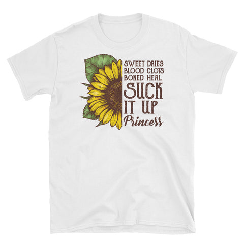 Image of Suck It Up Princess Short-Sleeve Unisex T-Shirt, Sunflowers Watercolor Shirt