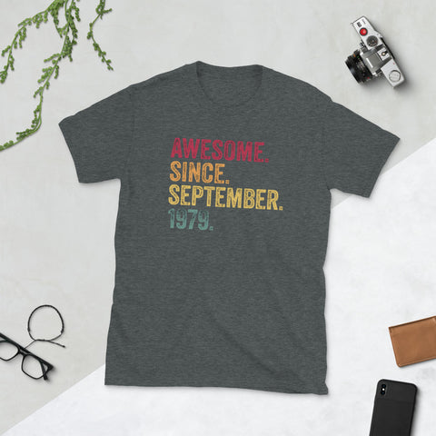 Image of Awesome Since September 1979 40th Birthday Short-Sleeve Unisex T-Shirt