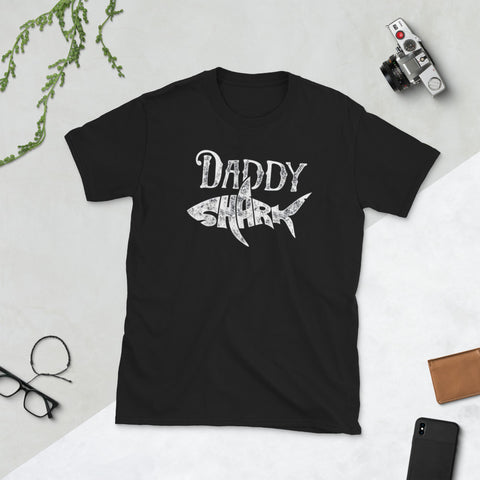 Image of Daddy Shark Fathers Day Gifts Family Matching Dad Short-Sleeve Unisex T-Shirt