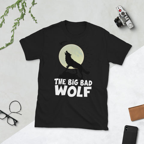 Image of The Big Bad Wolf Halloween Witch Bat Short-Sleeve Unisex T-Shirt