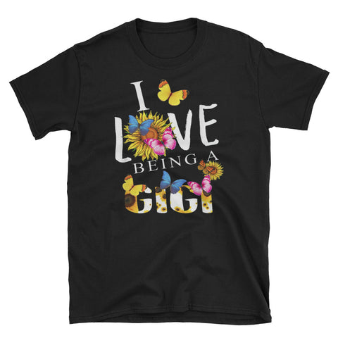 Image of Personalized I Love Being A GiGi Flower Unisex Softstyle T-Shirt, Mother's Day Gift For Grandma, GiGi, Mom, Aunt