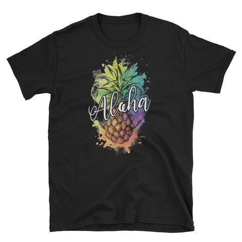 Image of Aloha Beach PineappleShort-Sleeve Unisex T-Shirt, Vacation Shirt, Summer Shirt