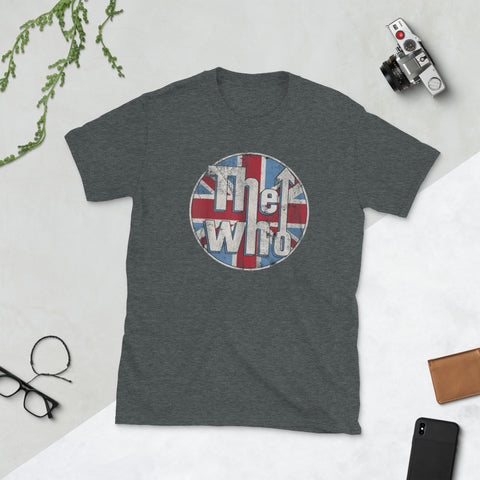 Image of The Who Official Distressed Union Jack Circle Short-Sleeve Unisex T-Shirt