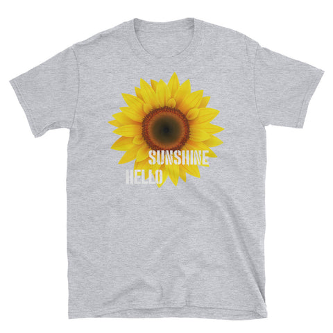 Image of Hello Sunshine Sunflower Short-Sleeve Unisex T-Shirt, Women Sunflower Lover Shirt
