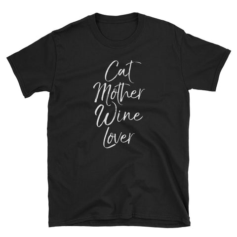 Image of Cat Mother Wine Lover Short-Sleeve Unisex T-Shirt