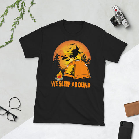 Image of We Sleep Around Camping Halloween Witch Short-Sleeve Unisex T-Shirt