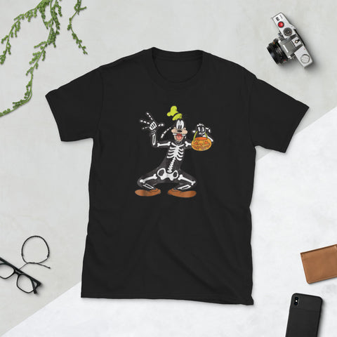 Image of Goofy Skeleton Halloween Short-Sleeve Unisex T-Shirt