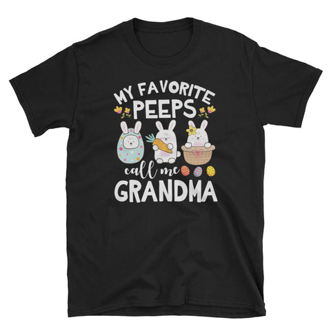 Image of My Favorite Peeps Call Me Grandma Unisex Softstyle T-Shirt, Funny Easter Day Gift For Grandma