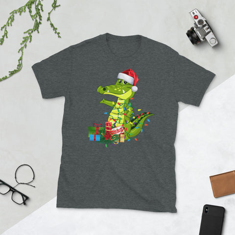 Image of Crocodile Christmas Matching Family Group Christmas Short-Sleeve Unisex T-Shirt