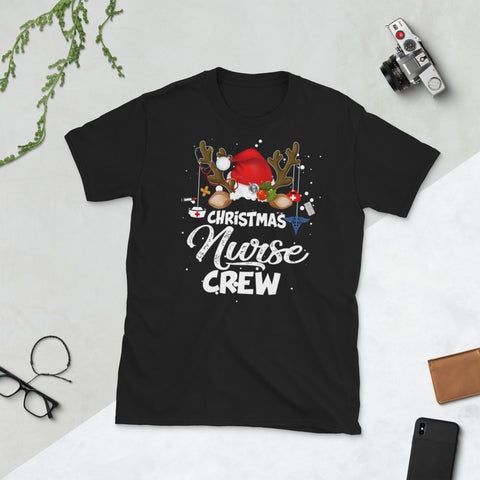 Image of Christmas Nurse Crew Hat Christmas Short-Sleeve Unisex T-Shirt