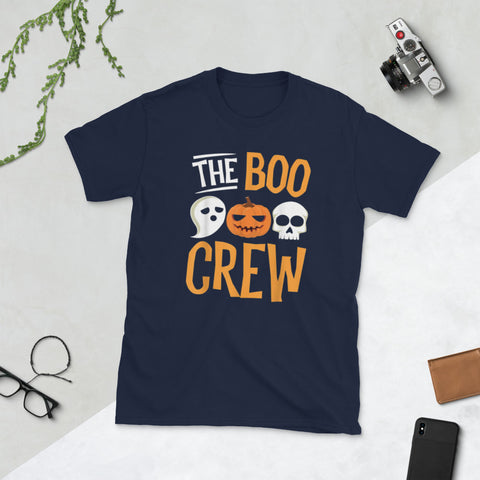 Image of The Boo Crew Halloween Ghost Skull Short-Sleeve Unisex T-Shirt