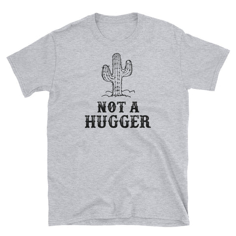 Image of Not A Hugger Distress Short-Sleeve Unisex T-Shirt, Funny Cactus Shirt