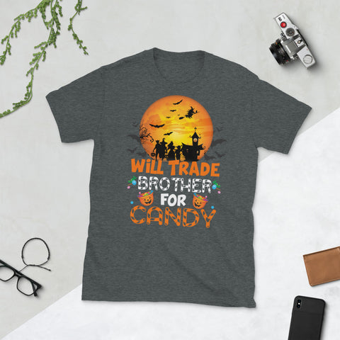 Image of Will Trade Brother Candy Halloween Witch Short-Sleeve Unisex T-Shirt