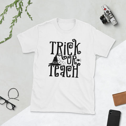 Image of Trick or Teach Halloween Teacher Gift Short-Sleeve Unisex T-Shirt