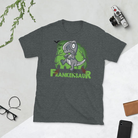 Image of Frankensaur Dinosaur T-rex Zombie Halloween Short-Sleeve Unisex T-Shirt