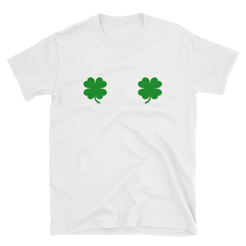 Image of Irish Shamrock Boobs Saint St.Patrick's Paddys Day Short-Sleeve Unisex T-Shirt, Funny Shamrock T-shirt for Men, Women