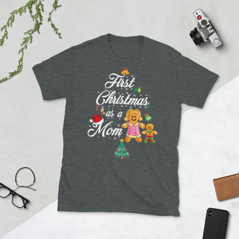 Image of First Christmas As A Mom Christmas Mother Short-Sleeve Unisex T-Shirt