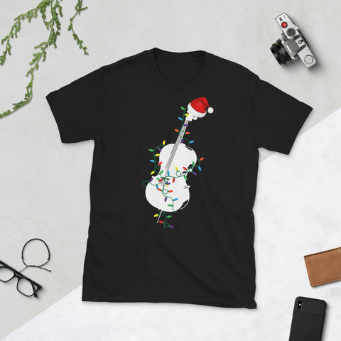 Image of Christmas Cello Hat Santa Best Christmas Band Short-Sleeve Unisex T-Shirt