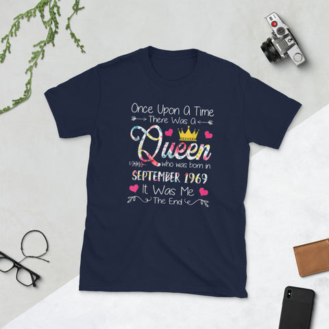Image of Womens 50th Birthday Queen September 1969 Gift Short-Sleeve Unisex T-Shirt
