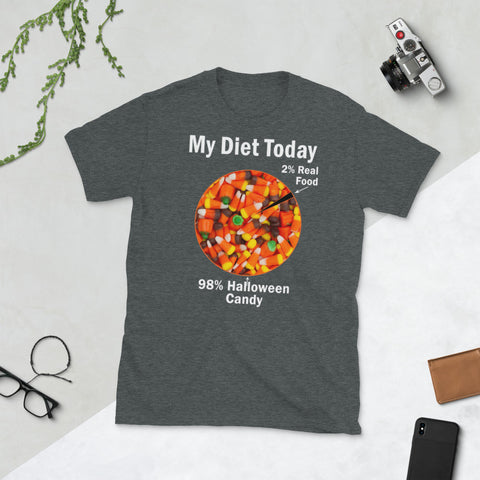 Image of Pie Chart Candy Diet Halloween Short-Sleeve Unisex T-Shirt