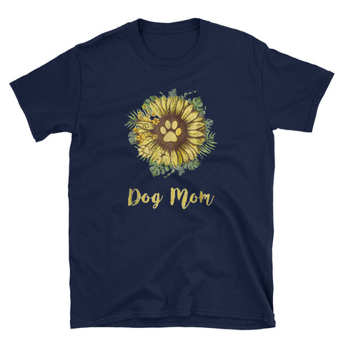 Image of Dog Mom Sunflower Short-Sleeve Unisex T-Shirt