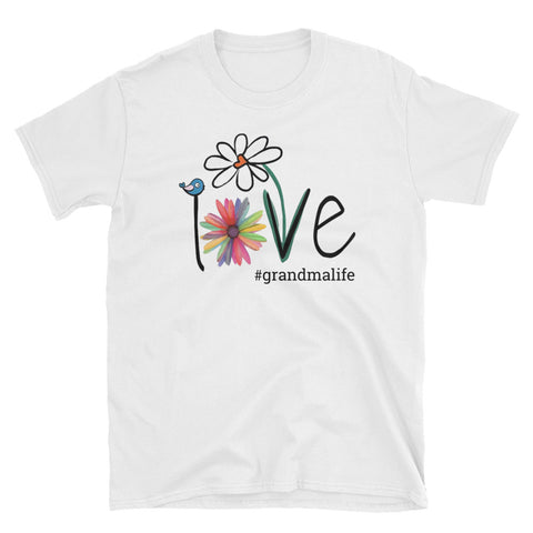 Image of Floral Love Grandma Life Unisex Softstyle T-Shirt, Mother's Day Gift For Grandma