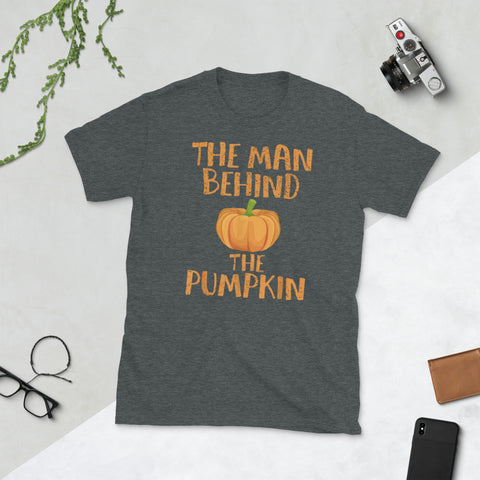 Image of Halloween Pregnancy Man Pumpkin Short-Sleeve Unisex T-Shirt