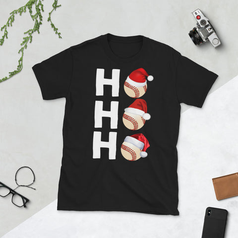 Image of Baseball Christmas Santa Xmas Ball Short-Sleeve Unisex T-Shirt